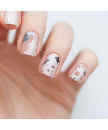 Avoa Beauty Nail Film - Italian Terrazzo Design Self-Adhesive Nail Wraps in Blue & Reddish Brown - Long-Lasting Nail Art for International Shipping - Buy Online on GoSupps.com