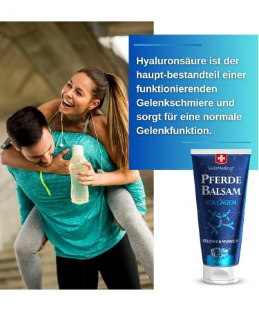 Swissmedicus Horse Balm with Collagen Forte 200ml | Cooling Muscle Gel for Sore Muscles & Regeneration - International Shipping Available - Buy Online on GoSupps.com