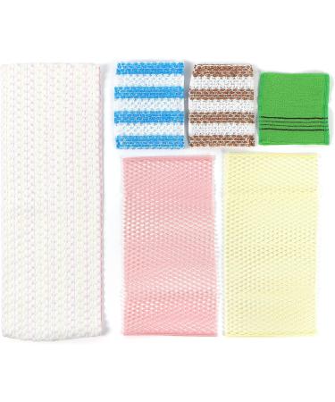 6-Pack Exfoliating Washcloth Set for Spa-Like Exfoliation and Improved Blood Circulation - Back Scrubbers Exfoliating Korean Washcloths for All Skin Types - Buy Online on GoSupps.com