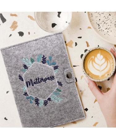 Cozy Raccoon Mutterpass Cover - Hexagon Eucalyptus Felt | Made in Germany | Personal Gift for Pregnant Mothers | Indoor Pockets for Insurance & Ultrasound Images - Buy Online on GoSupps.com
