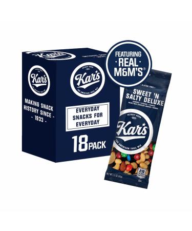 Kars Nuts Sweet N Salty Deluxe Trail Mix, 1.5 oz Individual Packs  Bulk Pack of 18, Gluten-Free Snacks Sweet 'N Salty Deluxe Pack (1.5oz | 18 Pack)