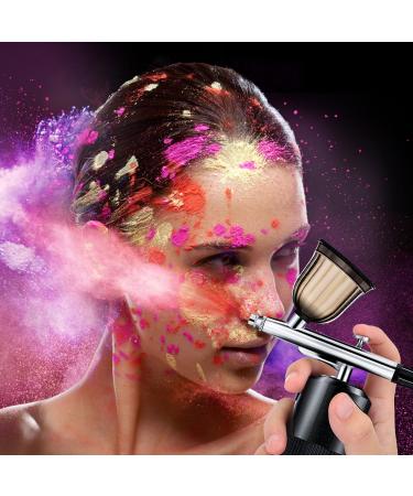 Airbrush Kit with Air Compressor Rechargeable Cordless Airbrush Gun Portable Handheld Airbrush Set for Makeup Cake Decor Model Coloring Nail Art Tattoo Simple Operation Easy Cleaning Black - Buy Online on GoSupps.com