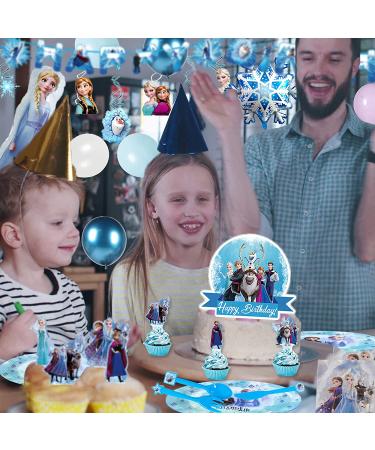 Frozen Birthday Party Supplies- 143 PCS Happy Birthday Banner, Cake Topper, Balloon & More | Complete Frozen Birthday Pack for Kids - Buy Online on GoSupps.com