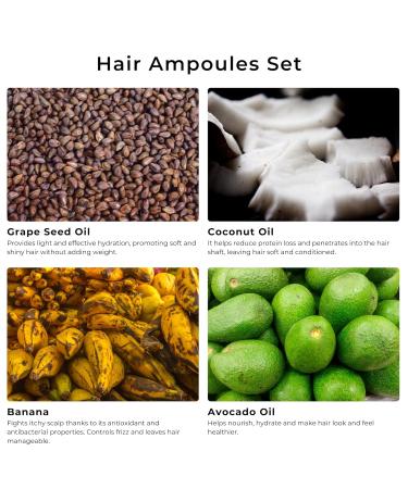 Agua de Cielo Hair Ampoules Set - Intensive Treatment for Damaged Hair Nourish & Repair | Reduce Hair Loss - 4 x 10ml - Buy Online on GoSupps.com