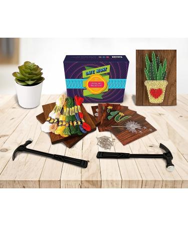 DateBox Club Date Night Box Mini  Couples Gifts  with String Art Activity Couple Games  2 Boards  2 Hammers  Nails  Thread & 6 Patterns  2 Player Games  Date Night Ideas  Mindfulness Activities - Buy Online on GoSupps.com