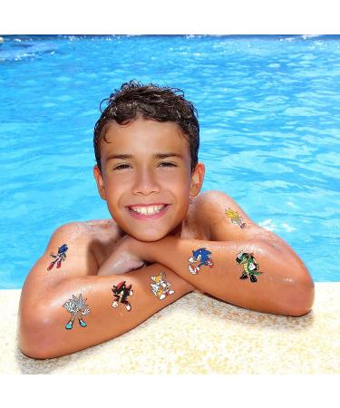 Sonic Birthday Party Supplies - 60PCS Temporary Tattoos for Kids | Cute Sonic Fake Tattoos Stickers for Boys & Girls | Cartoon Party Decorations & Favors - Buy Online on GoSupps.com