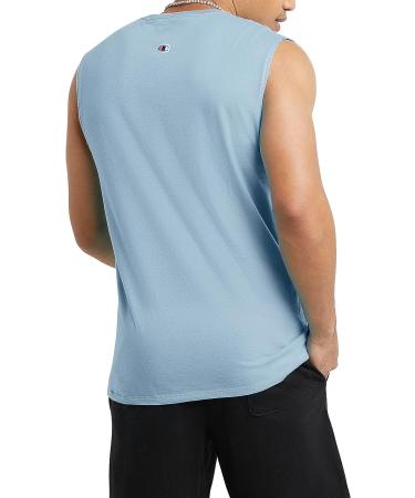 Champion Men's Classic Cotton Muscle Tee - XX-Large Pure Cotton T-Shirt in Refine Sky Blue - Buy Online on GoSupps.com