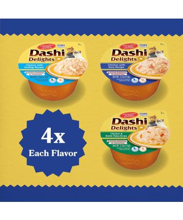 INABA Natural Premium Hand-Cut Grilled Chicken Fillet Cat Treats/Topper & Dashi Delights for Cats Shredded Chicken with Bonito Flake Broth 2.5 Ounce Cup 12 Cups Total Seafood Variety - Buy Online on GoSupps.com