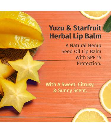 Hempz Yuzu & Starfruit Herbal Lip Balm SPF 15 - Moisturizing Lip Care with Sunscreen - Buy Online on GoSupps.com