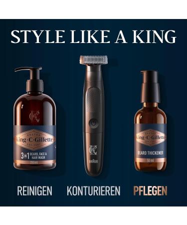 King C. Gillette Beard Volume Serum 50ml - Vitamin B Complex & Caffeine - Perfect Gift for Men - Buy Online on GoSupps.com