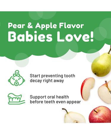 Happy Teeth Natural Baby Toothpaste - Fluoride-Free Pear Apple Flavor for Ages 0-3 | Safe to Swallow Toddler Toothpaste - 1.4 oz - Buy Online on GoSupps.com