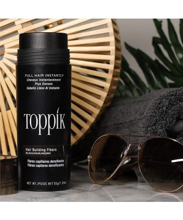 Toppik Hair Building Fibers Black - 0.97 oz (27.5 g) | Thicker, Fuller Hair - Buy Online on GoSupps.com