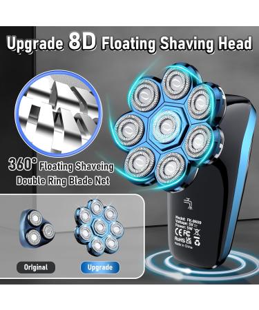 Glatens 8D Electric Shaver for Men - IPX6 Waterproof LCD Display USB Charging - Perfect for Bald Heads (0.0 mm) - Buy Online on GoSupps.com