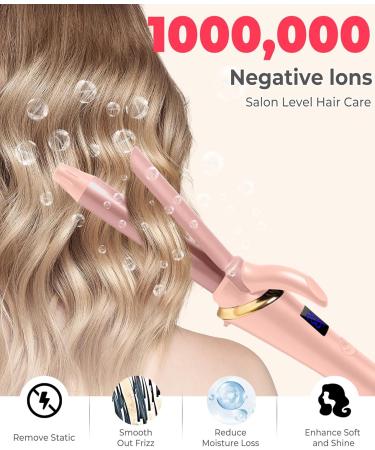 Ukliss Mini Curling Iron Wand for Short Hair - Travel Friendly Dual Voltage 0.75 Inch Ceramic Curler with 5 Heat Settings & Auto-Off - Perfect Pink Portable Hair Styling Tool - Buy Online on GoSupps.com