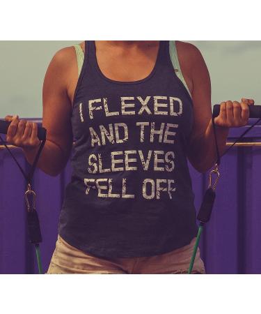 I Flexed and The Sleeves Fell Off Tank Top - Funny Men's Gym Workout Shirt (Medium, Black) - Buy Online on GoSupps.com