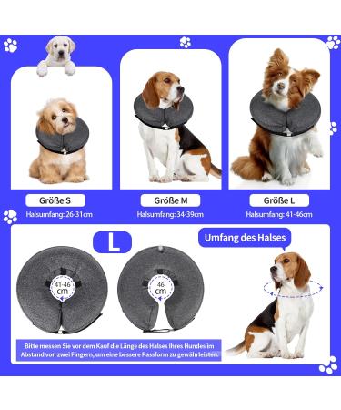 Shop Lollanda Inflatable Breaking Crane Dog Collar - Adjustable Soft & Leak-Proof Protective Collar for Surgery Recovery in Pets - Ideal for Dogs & Cats (Large) - Buy Online on GoSupps.com