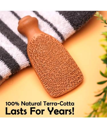 Love Natural Pumice Stone for Feet - 2-Sided Terra Cotta Exfoliating Scrubber for Callus Removal & Dead Skin Care - Buy Online on GoSupps.com