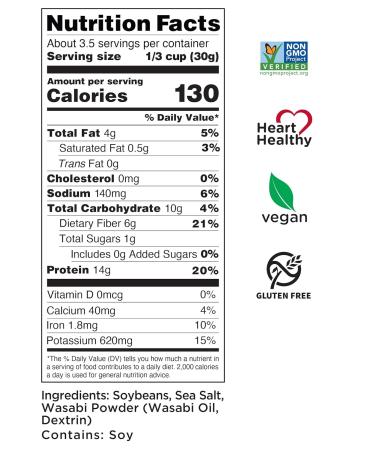 Seapoint Farms Dry Roasted Edamame Wasabi Pouches 3.5 oz 3 pk - Buy Online on GoSupps.com