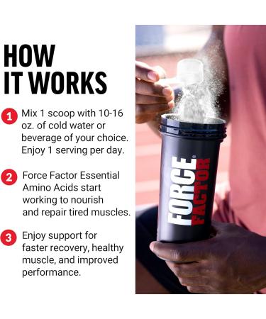 Force Factor Essential Amino Acids Powder - Full Spectrum EAAs for Muscle Recovery | Orange Mango Flavor | 30 Servings | Ideal Amino Acid Supplement for Men & Women - Buy Online on GoSupps.com