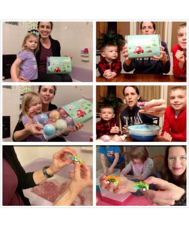 CF Natural Daily Cars Bath Bomb Gift Set - 6 Pack 7oz Huge Bath Bombs for Kids | Organic Rich Foam, Strong Fizzie Formula | With Pull-Back Cars Inside | Children's Bath Time Fun - Buy Online on GoSupps.com