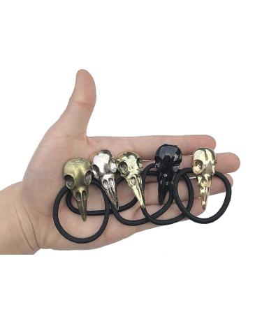 Carykon 10PCS Women Hair Tie Alloy Crow Skull Elastic Ponytail Holders - Mixed Colors - Buy Online on GoSupps.com