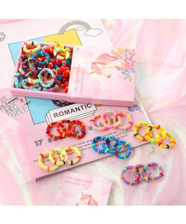 200 Colorful Elastic Hair Ties for Girls - Soft and Stretchable Ponytail Holders in Mixed Colors - Buy Online on GoSupps.com