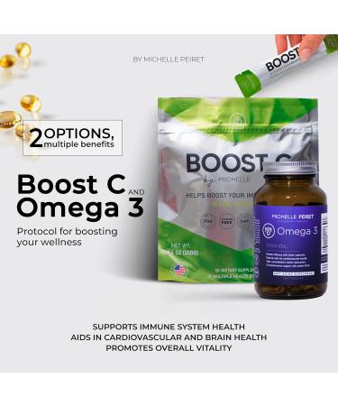 Michelle Peiret Fish Oil Softgels & Vitamin C Blend Premium Vitamin C Powder & Omega-3 Protocol Energy Boosting Vegan Gluten-Free (1-Month Supply) - Buy Online on GoSupps.com