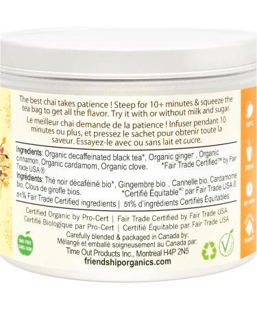 Friendship Organics Decaf Chai Tea Bags Organic and Fair Trade 20 count - Buy Online on GoSupps.com