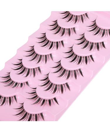 Spiky Manga Lashes 14MM Japanese Short Anime False Eyelashes Natural Korean Clear Band Cosplay Lashes Pack 7 Pairs by GODDVENUS C-manga - Buy Online on GoSupps.com