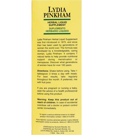 Lydia Pinkham Liquid Herbal Supplement - Menstruation & Menopause Support - 16 Ounce - Buy Online on GoSupps.com