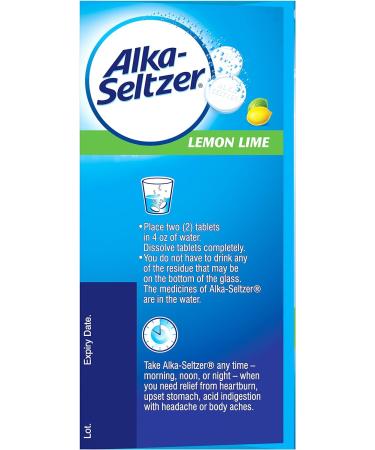 Alka-Seltzer Heartburn Relief 36 Effervescent Tablets - Lemon Lime | Fast-Acting Relief - Buy Online on GoSupps.com