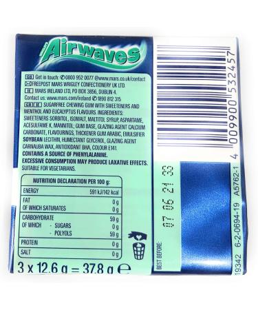 Airwaves Chewing gums Menthol and Eucalyptus 37 g - Buy Online on GoSupps.com