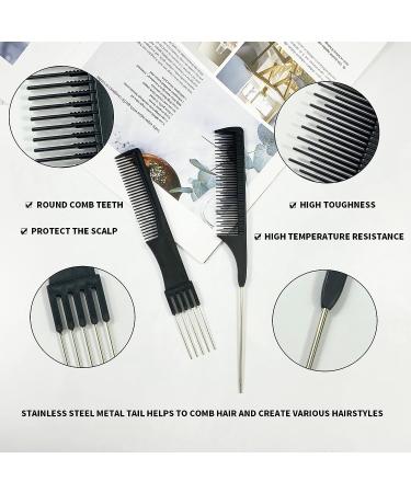 6 Pcs Hair Combs Set - Rat Tail and Teasing Combs for Women's Hair Styling - Buy Online on GoSupps.com