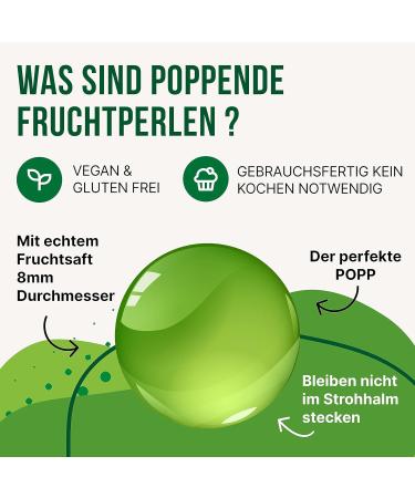 Inspire Food Green Apple Popping Boba - 4 Cups (3.2kg Each) - 100% Vegetarian Gluten-Free No Artificial Dyes for Bubble Tea - Buy Online on GoSupps.com