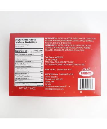 CANDITO Mixed Fruit Assorted Candy Canes (2 pack) Natural Flavours (Strawberry Guava Apple Orange) Vegan Gluten-Free Peanut-Free Tree-nut Free No Artificial Colours/Flavours 16 Candy Canes 200g Healthier & Low-Calorie Treat - Excellent for Christmas PACK  - Buy Online on GoSupps.com