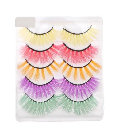 FOMIYES 5 Pairs colored false eyelashes faux eyelashes dramatic lashes fake eyelashes dramatic false eyelashes colored eyelashes fluffy eyelashes long lashes 3d apparel soft Imitation