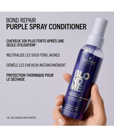 Schwarzkopf Professional BLONDME Bond Repair Purple Spray Conditioner Sans Rin age Neutraliser Sous Tons Jaunes Cheveux Color s claircis D color s D m lant Et Nourissant 150 ml - Buy Online on GoSupps.com