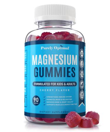 Purely Optimal Premium Magnesium Gummies Kids & Adults - 90 Gummies 90 Count (Pack of 1) 90.0