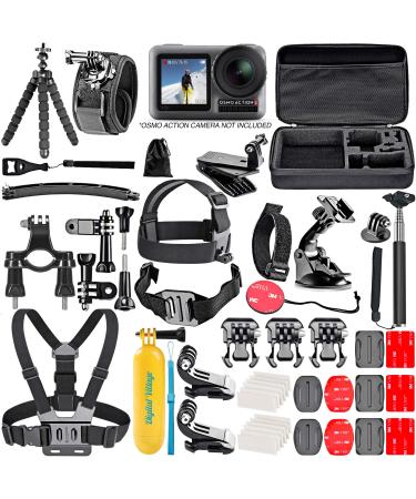 Shutter Stop 50 Piece Accessory Kit for DJI Osmo Action 4K Camera Action-Cam Bundle