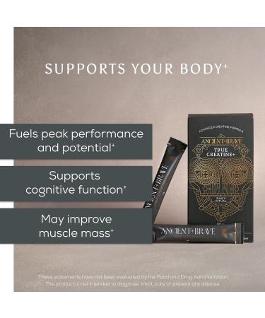 Ancient + Brave True Collagen & True Creatine Packets - Premium Collagen Peptides + Advanced Creatine Formula Sachets (15 of Each) - Supports Skin Hair Joints Strength & Recovery - 5g x 30 Count - Buy Online on GoSupps.com