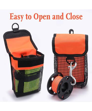 Scuba Diving Gear Bag with Finger Reel/SMB Safety Buoy, Mesh Storage Pocket - Snorkeling Equipment Carry Pouch in Orange - Buy Online on GoSupps.com