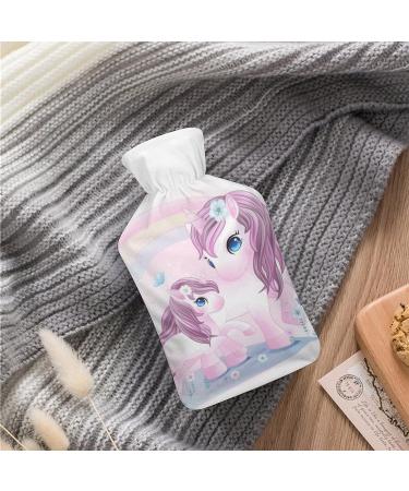 Unicorn Hot Water Bottle with Plush Cover - Cozy Bed Warmer for Kids & Adults | 26.5x15.3cm - Buy Online on GoSupps.com