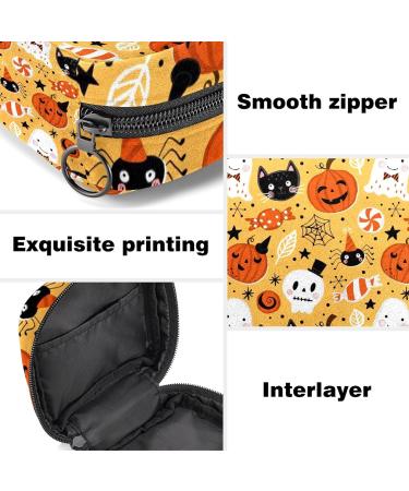 Halloween Pumpkin Sanitary Napkin Storage Bag - Portable Period Kit Holder for Menstrual Cup, Nursing Pad, Tampons - Color 7 - Buy Online on GoSupps.com