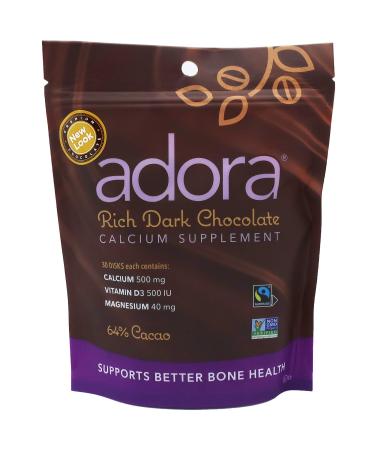 Adora Calcium Supplement Disk Dark Chocolate 30 Count - 500 mg