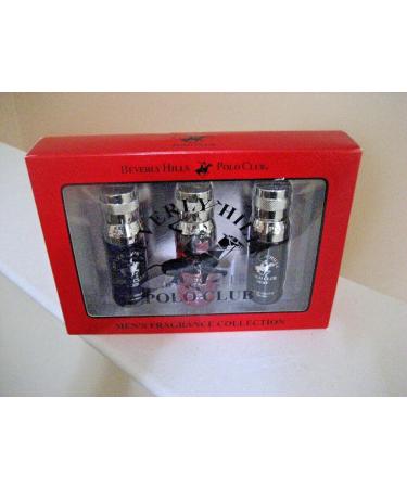 Beverly Hills Polo Club Eau de Toilette 3 Piece set With Different Fragrances Blue 0 5fl oz Blaze 0 5fl oz and Sexy Packaging may Vary