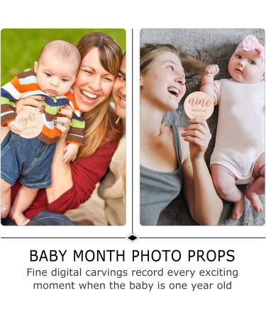 NUOBESTY Baby Monthly Milestone Wooden Cards - Newborn Photography Accessories for Baby Shower - Buy Online on GoSupps.com
