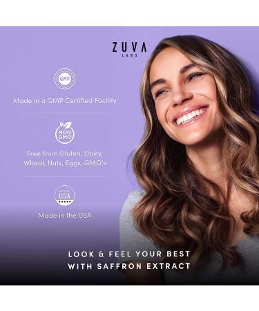 ZuvaLabs Saffron Supplements - 100% Pure Extract Mood Enhancer for Women and Men - 90 Servings - Eye Health - Buy Online on GoSupps.com