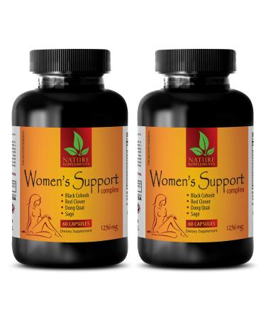 Women Support Supplement - Women's Support Complex 1256 mg - Menopause Energy Supplements for Women - Hair and Skin Vitamins for Women - Balance Complex for Women - red Clover herb - 2 Bot 120 Caps