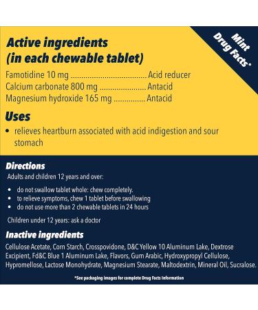 Pepcid Complete Mint Chewable Tablets - 25 ct | Acid Reducer + Antacid for Heartburn Relief - Buy Online on GoSupps.com
