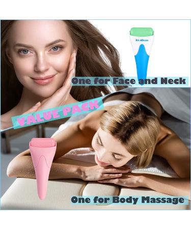 2 Pack Ice Rollers for Face, Eyes, and Body Relief - Skin Care Tool for Migraine Relief and Blood Circulation - Green + Pink - Buy Online on GoSupps.com